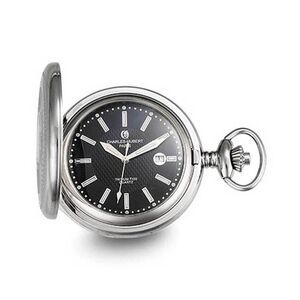 Charles Hubert Stainless Steel Black Dial Tritium Quartz Pocket Watch